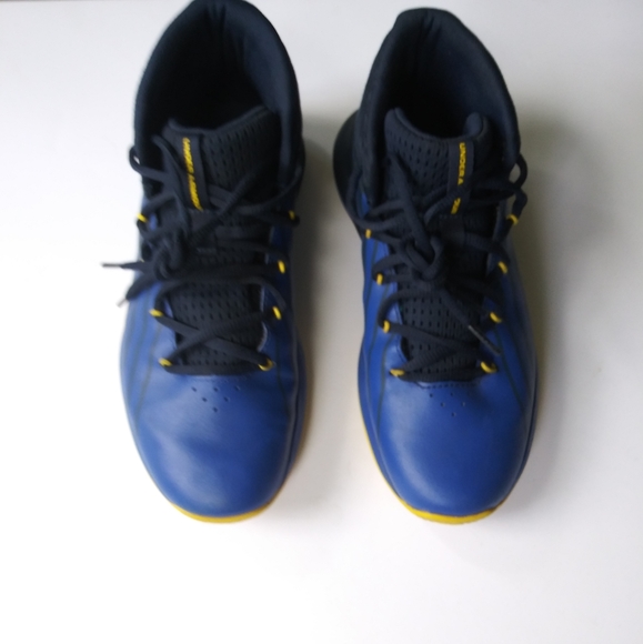 Under Armour Lockdown 3 Sneakers SZ 7 Blue & Gold - Picture 4 of 6